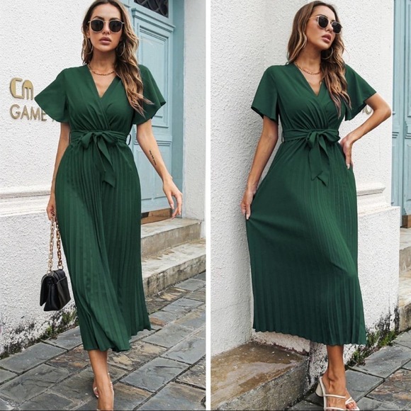 Never a Dull Moment Pleated Midi Dress - Picture 1 of 2